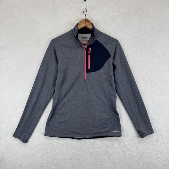 Patagonia Tops - Patagonia Gray and Pink Quarter-Zip Sweatshirt